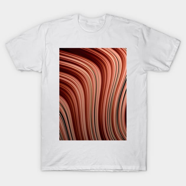 Red Curves Pattern T-Shirt by Dturner29